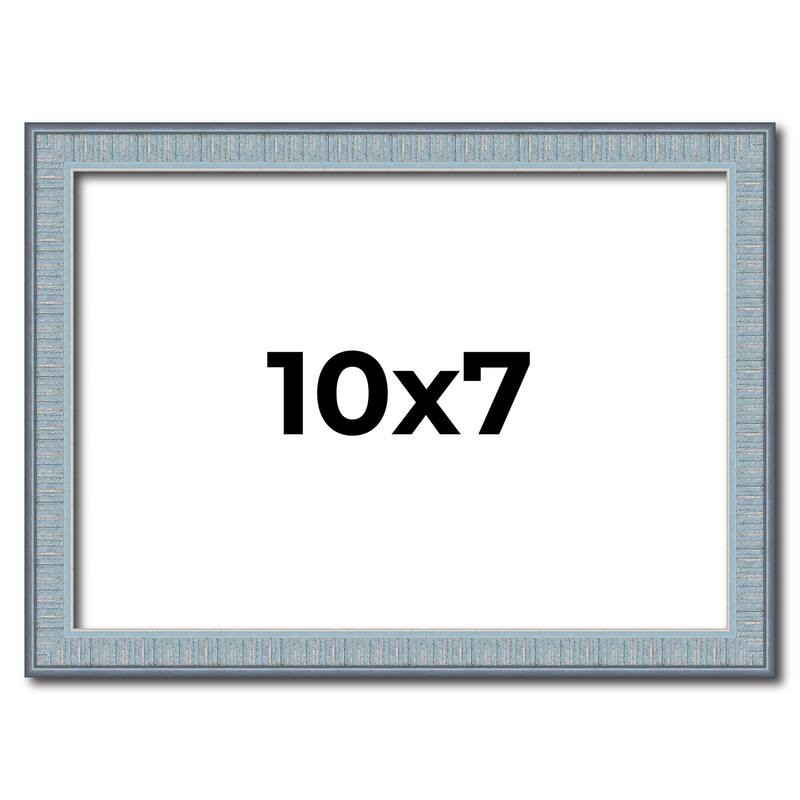 10x7 Frame Rustic Sky Blue Solid Wood Picture Frame | 0.75 Inch