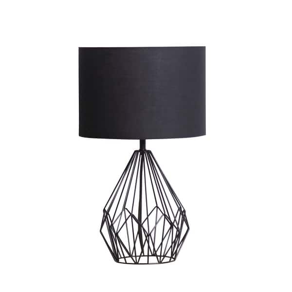 slide 1 of 2, Lauren Taylor - Metal Wire Table Lamp with Shade - 20x12"