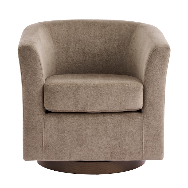 Christopher Knight Home - Halo Modern Swivel Upholstered Barrel Chair with Wooden Base