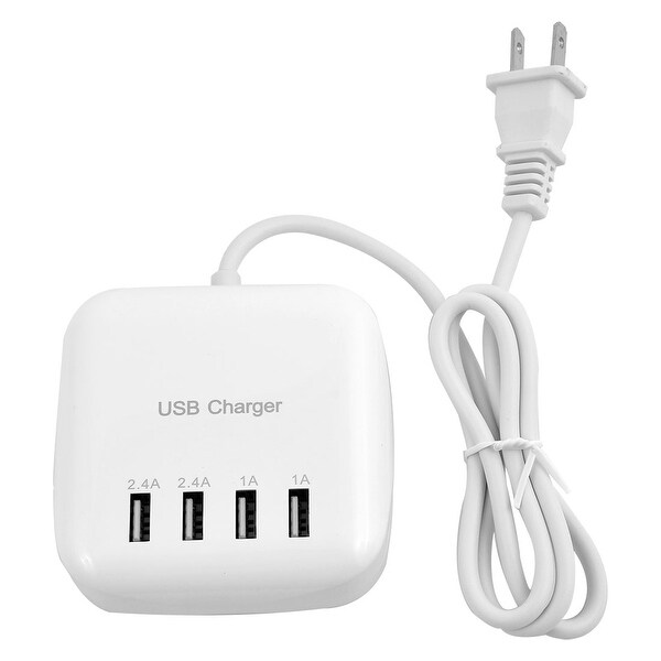 Unique Bargains Universal Wall DC 5V US Plug Power Adapter 4 Port USB Charger White
