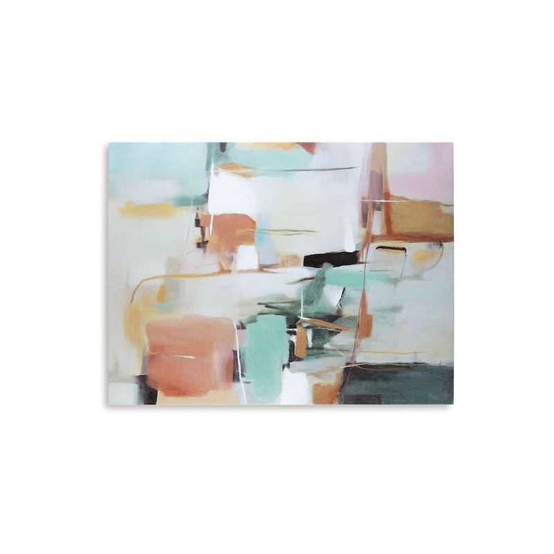 Signature Design by Ashley Langward Green/White/Orange Wall Art