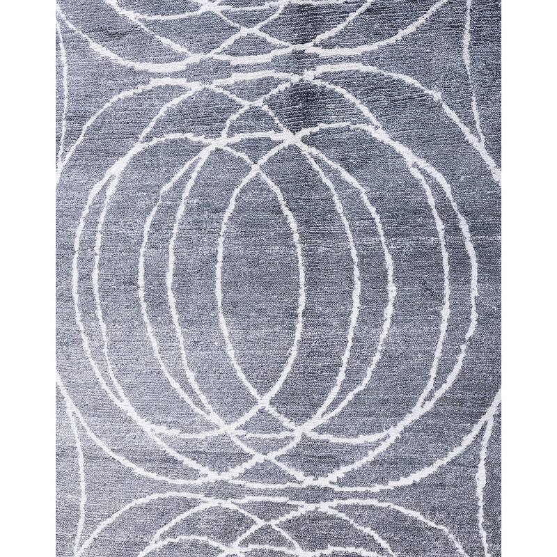 Modern One-of-a-Kind Hand-Knotted Area Rug - Gray, 8' 0" x 10' 0" - 8' 0" x 10' 0"