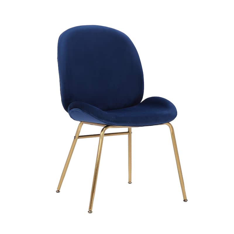 Porthos Home Cace Velvet Gold Leg Dining Chair - Blue