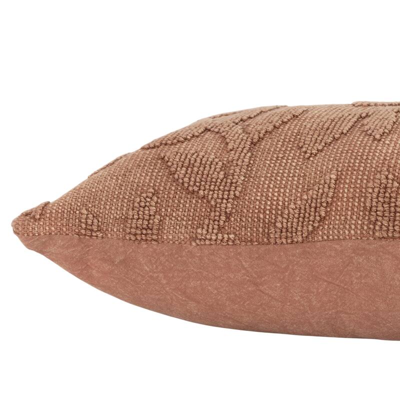 HomeRoots 14" X 26" Terra Cotta Botanical Cotton Throw Pillow With Texture