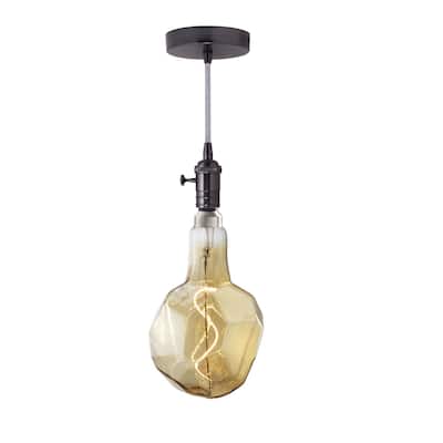 Bulbrite LED Grand Bulb and Pendant Kit of (1) 4 Watt Antique Glass 12" Jewel Shaped Bulb