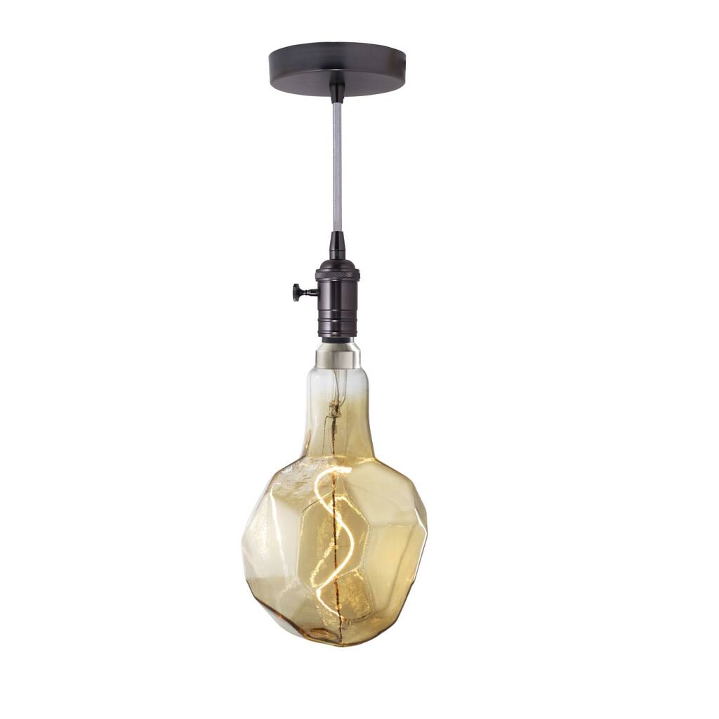 Bulbrite LED Grand Bulb and Pendant Kit of (1) 4 Watt Antique Glass 12" Jewel Shaped Bulb