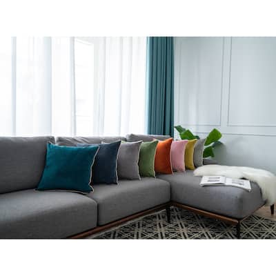 Gouchee Home Solid Velvet Mix Cushion 18 in. x 18 in. Throw Pillow