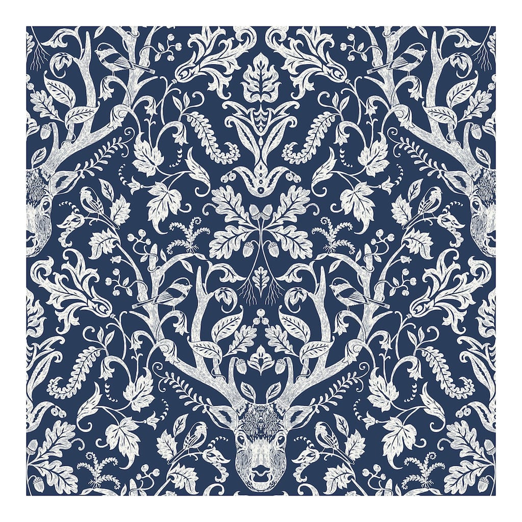 NuWallpaper Navy Escape to the Forest Peel & Stick Wallpaper - 216in x 20.5in x 0.025in