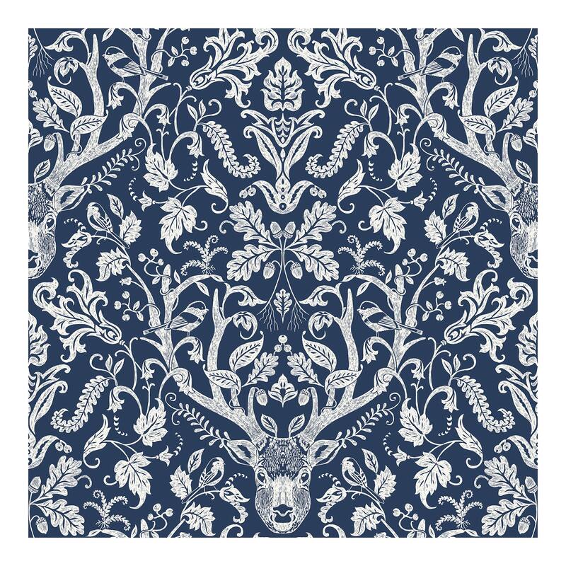 NuWallpaper Navy Escape to the Forest Peel & Stick Wallpaper - 216in x 20.5in x 0.025in