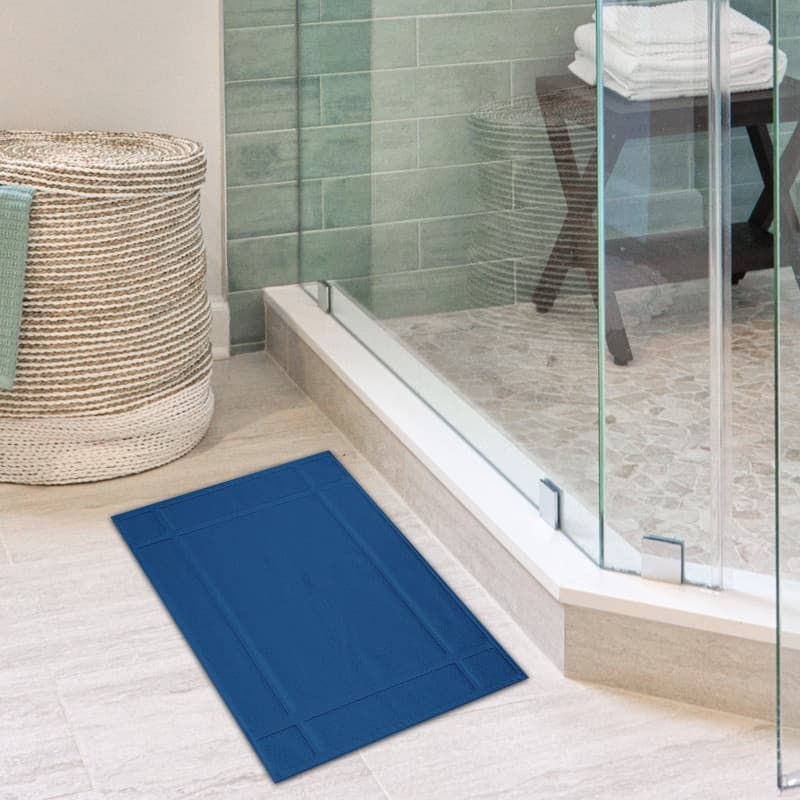 Bath Mat Pure Cotton 1350 GSM Soft Bath Mat by Ample Decor- 1 Pc - 34" X 20" - Navy