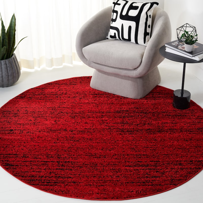 SAFAVIEH Adirondack Bihter Vintage Abstract Rug - 8' Round - Red/Black