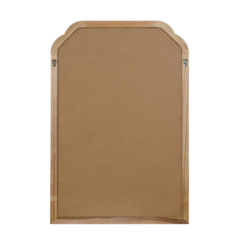 GDFStudio - Astoria Minimal Solid Wood Rounded Corner Decorative Wall Mirror with Vertical Accent Design