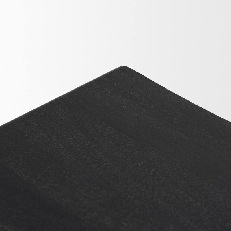 Taniel Textured Black Wood w/ Black Metal Stool