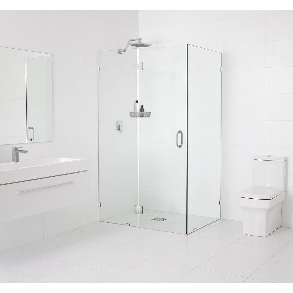 Glass Warehouse 78" x 36" x 34" Frameless 90 Degree Shower Enclosure - Glass Hinge