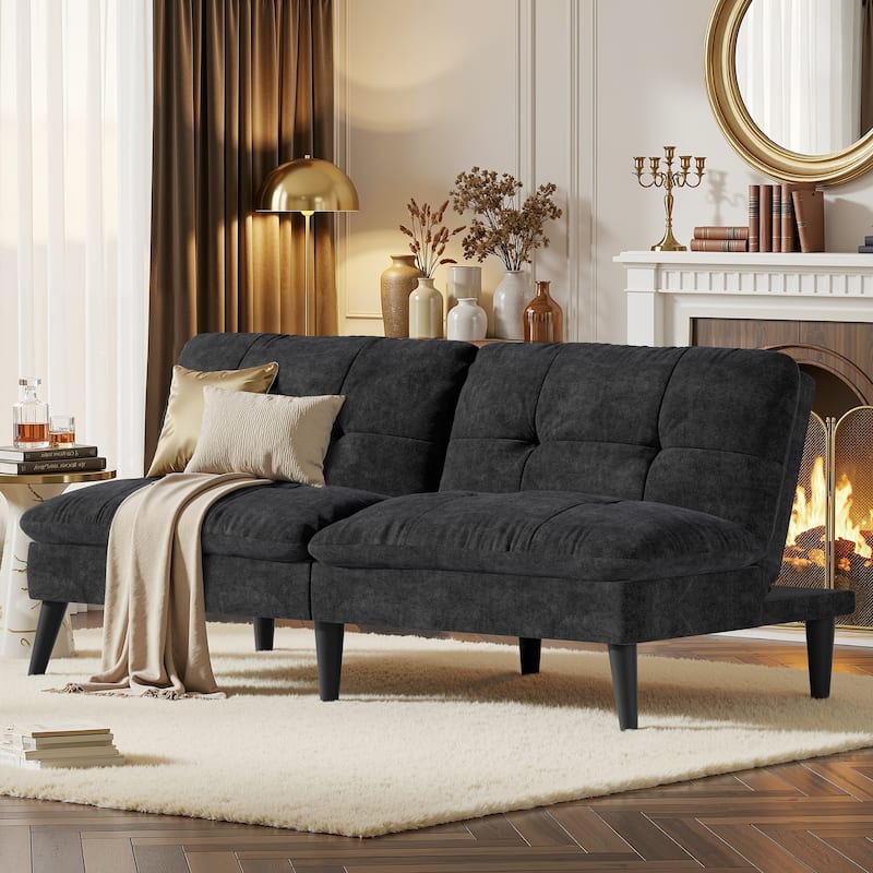 2-in-1 Convertible Sofa Bed with Adjustable Backrest