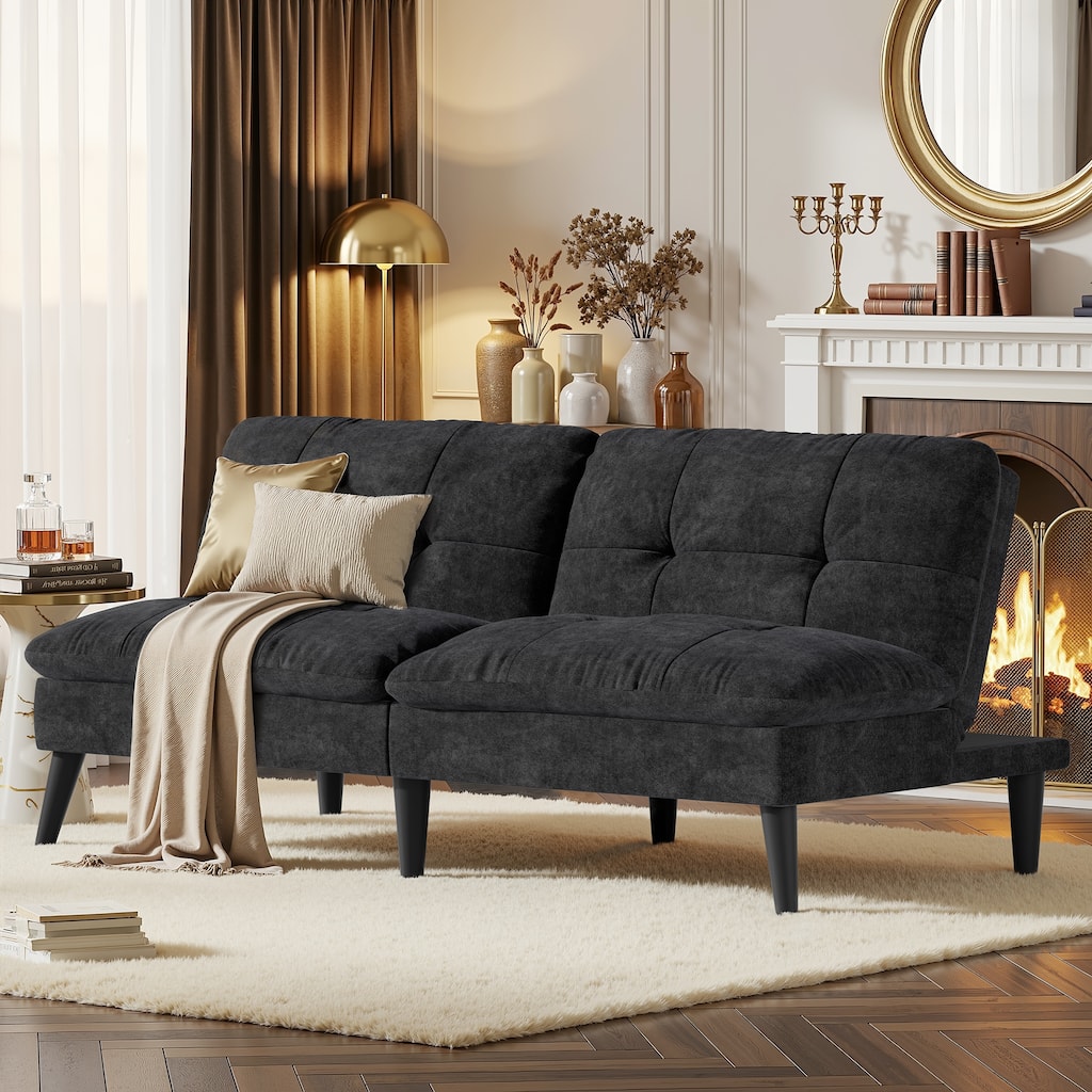 2-in-1 Convertible Sofa Bed with Adjustable Backrest