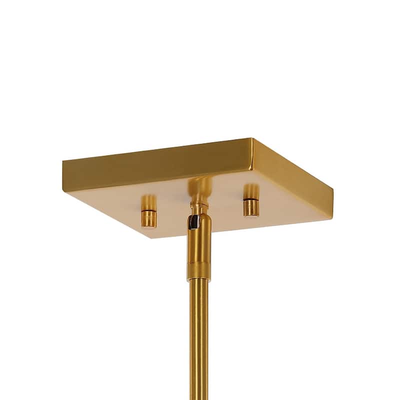 Lloyd 9.25" 1-Light Farmhouse Industrial Iron LED Pendant, Black/Brass Gold by JONATHAN Y
