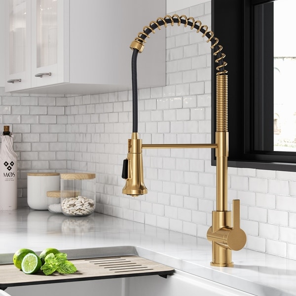 Kraus Britt Commercial 3-Function 1-Handle Pulldown Kitchen Faucet. Opens flyout.