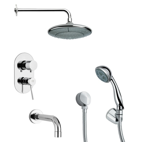Nameeks TSH4031 Remer Tub and Shower Package with Single Function Rain Shower Head, Handshower, and Tub Spout - Chrome