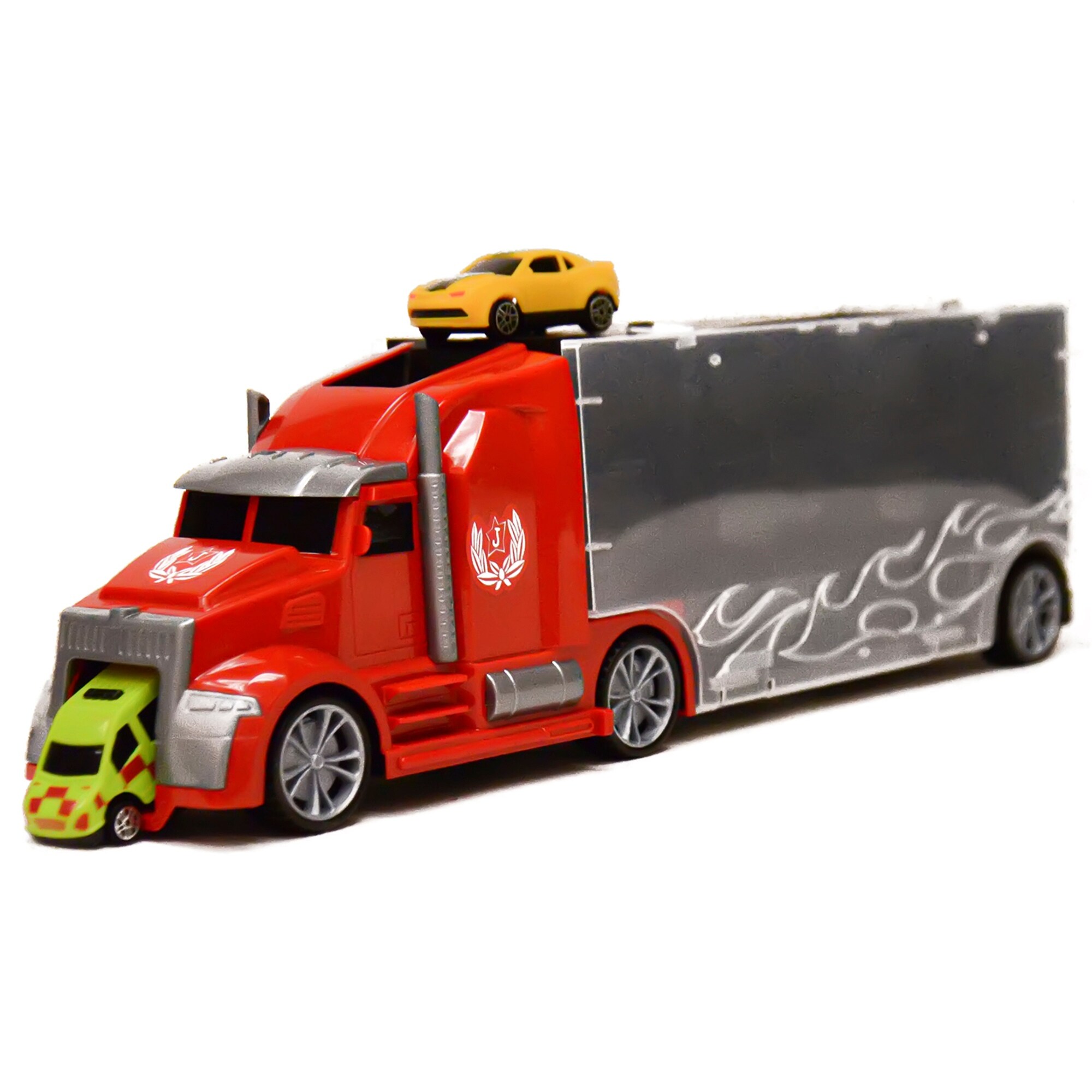 11 In 1 Carrier Truck With Mini Cars And Accessories Big Hauler Red On Sale Overstock 11 In 1 Carrier Truck With Mini Cars And Accessories Big Hauler Red On Sale Overstock