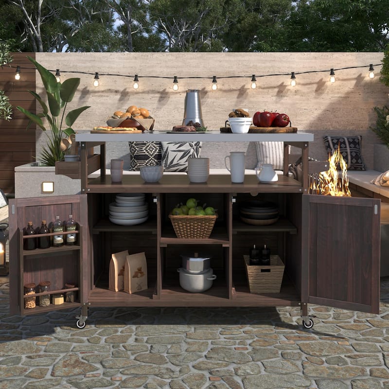 Farmhouse Outdoor Kitchen Island
