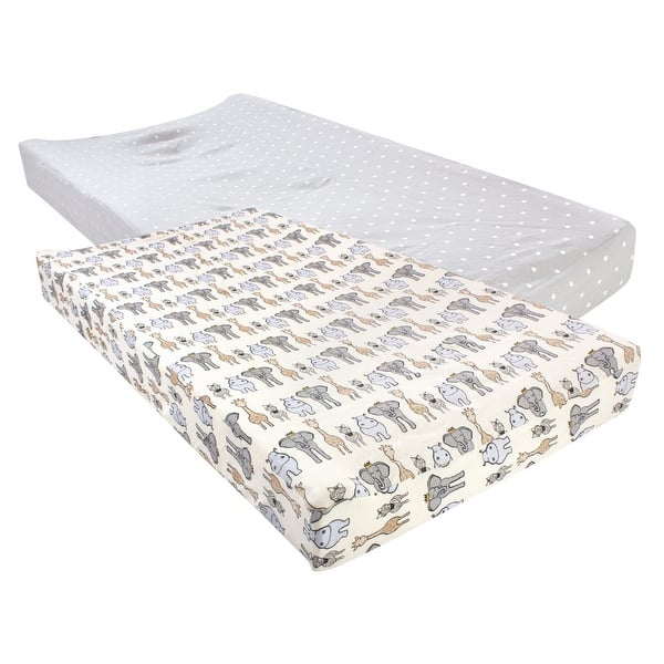 slide 1 of 1, Hudson Baby Infant Boy Cotton Changing Pad Cover, Royal Safari, One Size - Royal Safari Cotton - Royal Safari