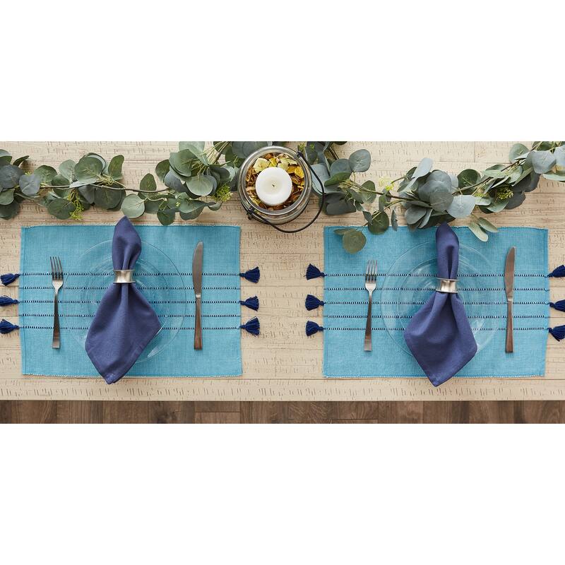 DII Natural Tonal Stripe With Fringe Placemat (Set of 6)
