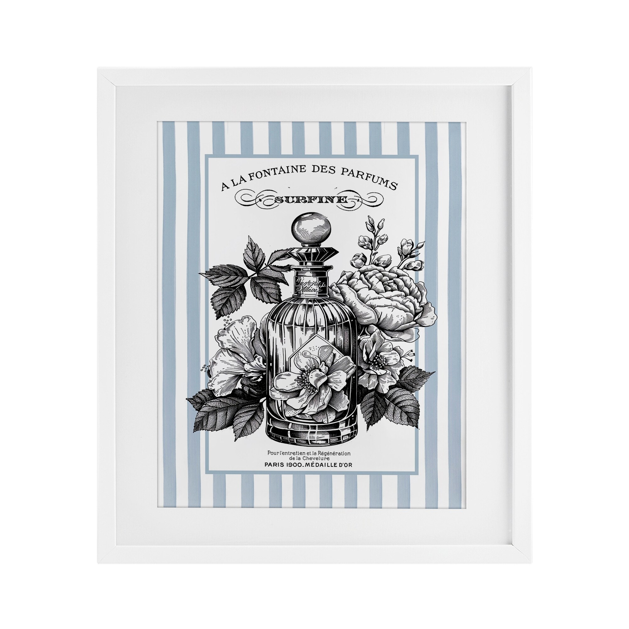 French Floral Bottle Lettered and Lined