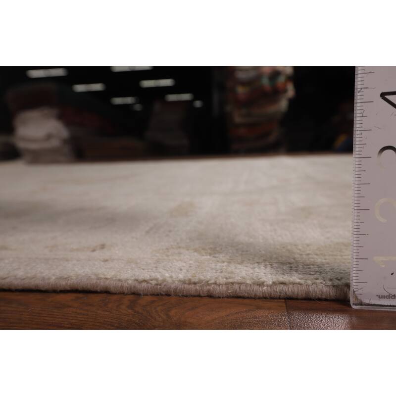 Vegetable Dye Oushak Turkish Area Rug Handmade Bedroom Wool Carpet - 8'0"x 9'10"