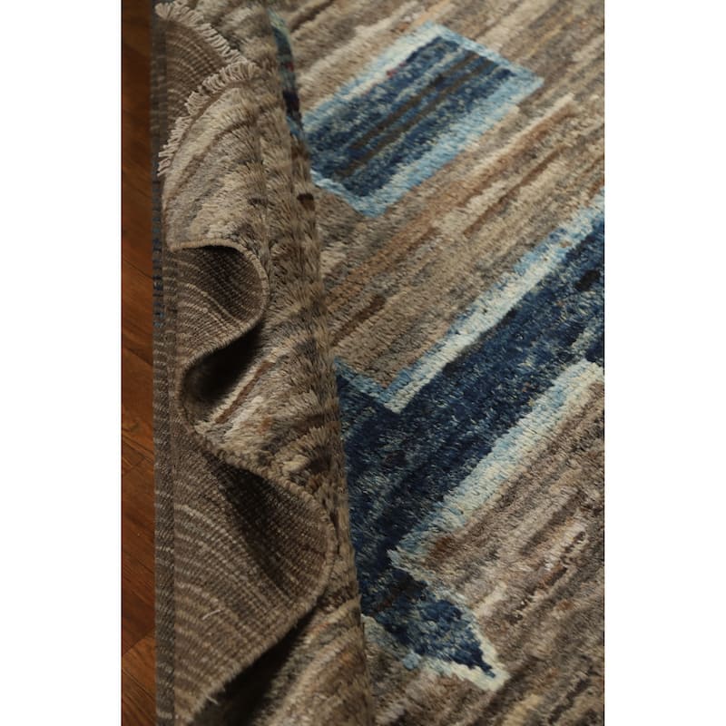 Geometric Moroccan Rug Hand-Knotted Bedroom Wool Carpet - 5'3" x 6'5"