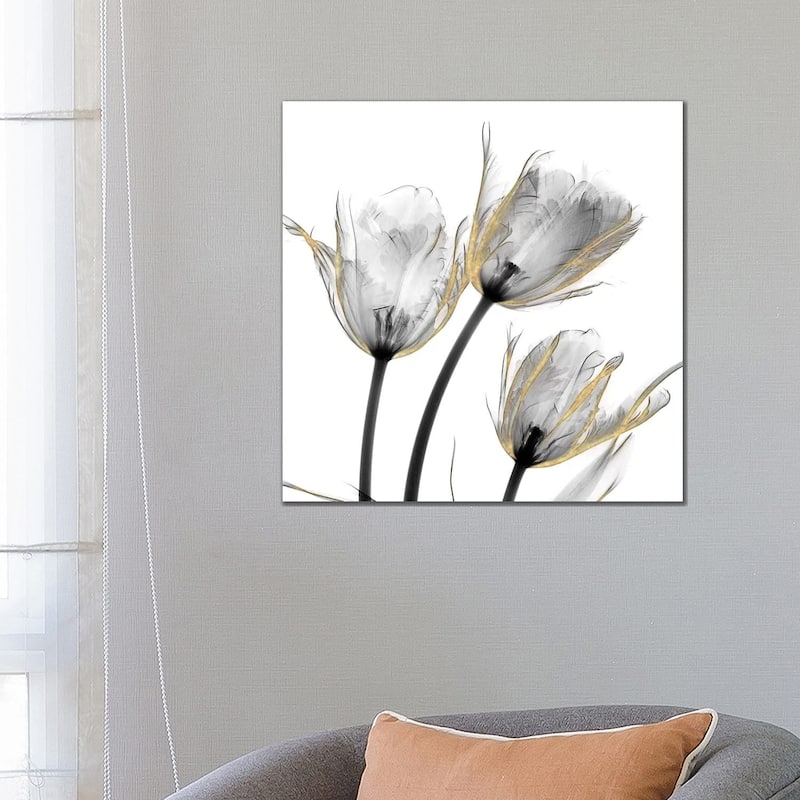 iCanvas "Gold Embellished Tulips II" by Albert Koetsier Canvas Print - 26x26x1.5