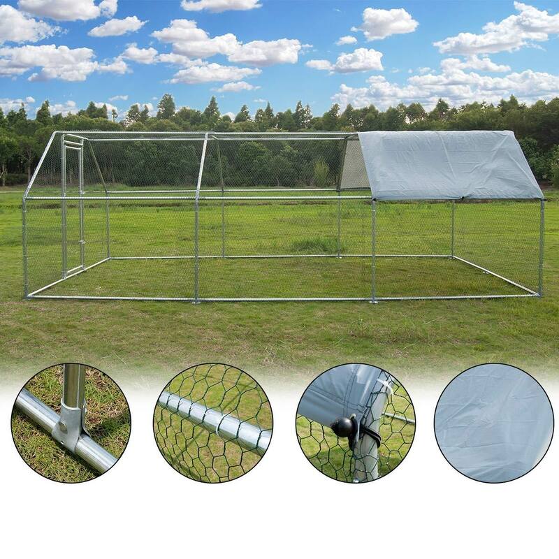 Metal Chicken Coop Walk-in Poultry Cage with Waterproof