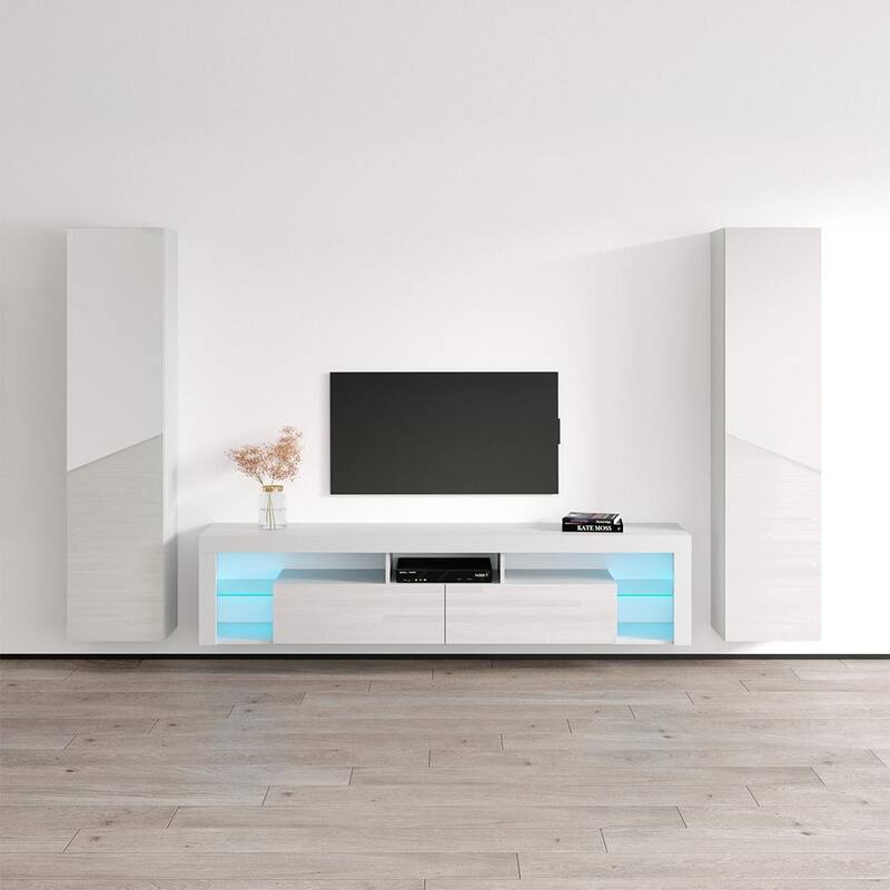 Milano 200 Floating Entertainment Center - 40 - White