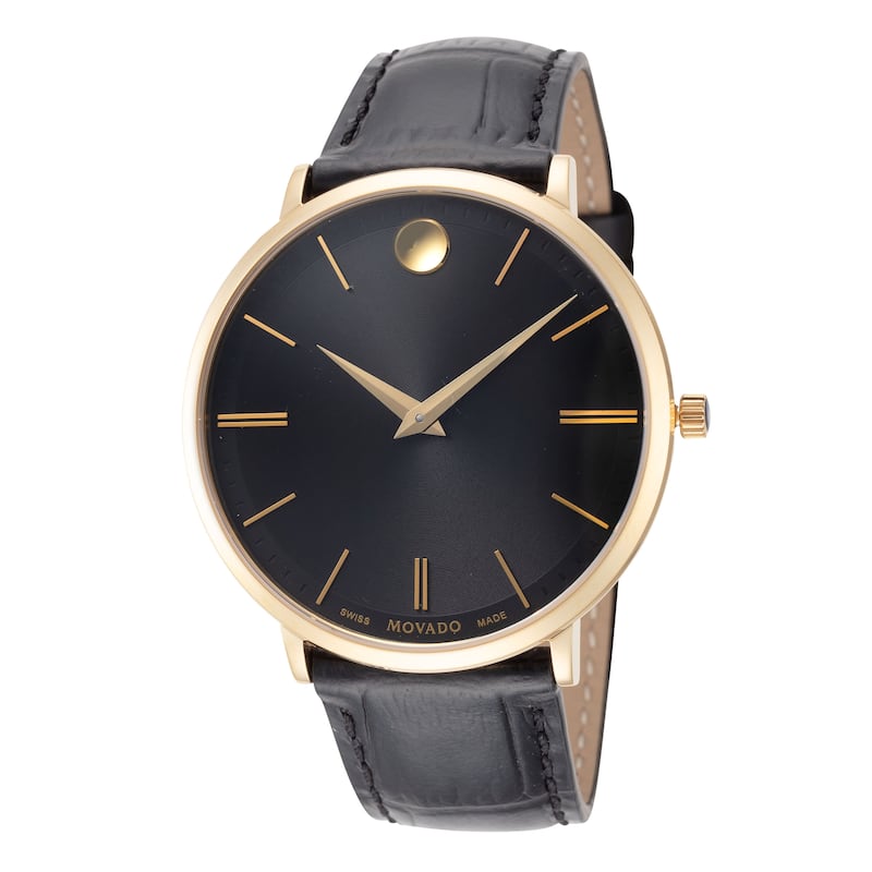 Movado Men's 40mm Ultra Slim Quartz Watch 0607173 - Black - N/A