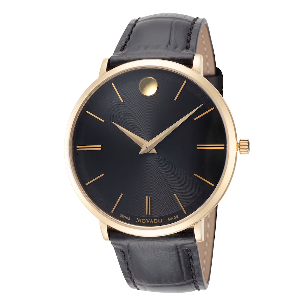 Movado Men's 40mm Ultra Slim Quartz Watch 0607173 - Black - N/A