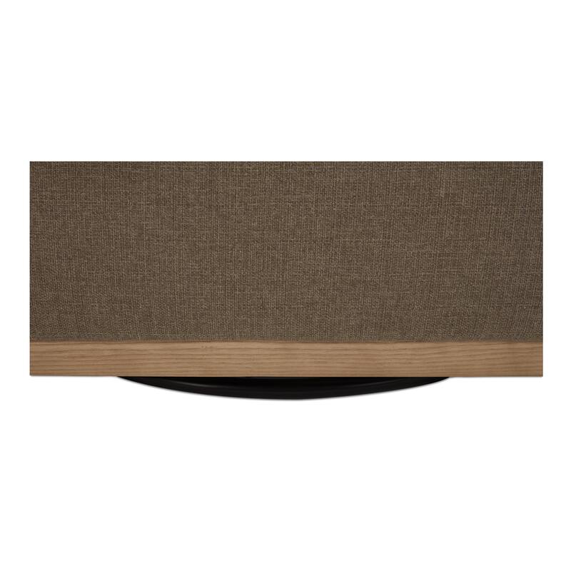 NADAAL STUDIOS Oriana Swivel Chair, Rustic Curved Barrel Back, High-Density Foam, Soft Beige