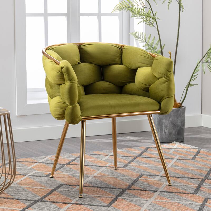 Luxury modern simple leisure velvet single sofa chair bedroom lazy person household dresser stool manicure table back
