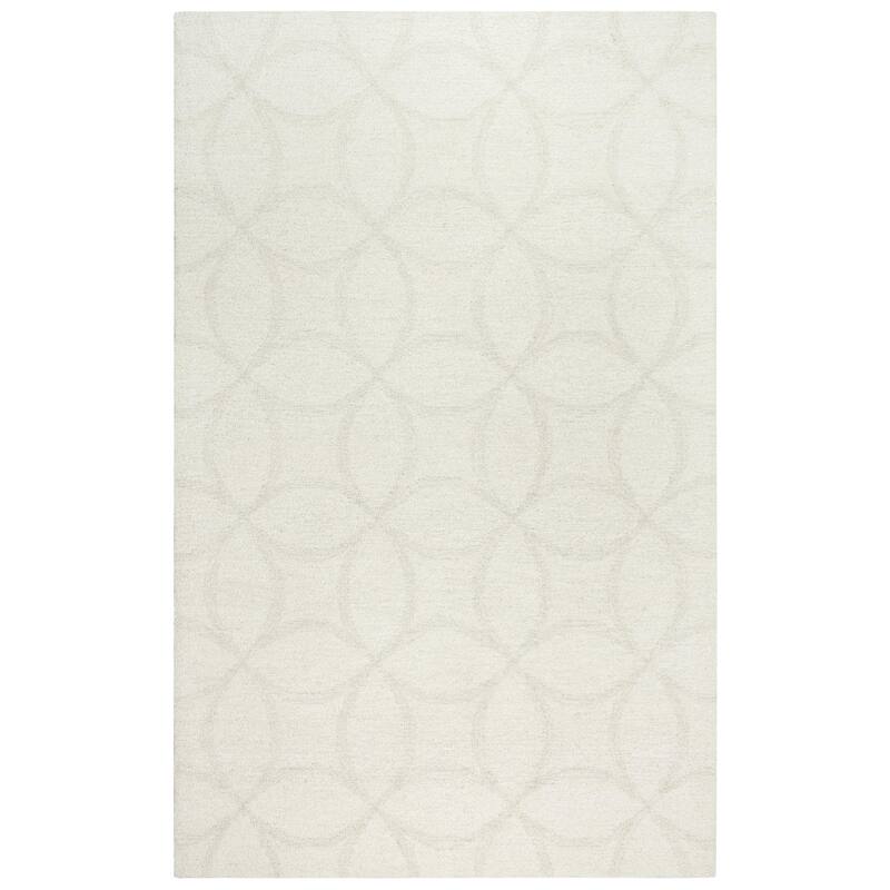 Alora Decor Peace Beige and Geometric-Patterned Hand-tufted Wool Rug - 8'9" x 11'9" - Ivory