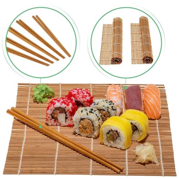 Bamboo Sushi Making Kit with 2 Sushi Rolling Mats, 5 Pairs Bamboo  Chopsticks, Rice Paddle and Spreader - BlauKe - 9-Pack - On Sale - Bed  Bath & Beyond - 39463739