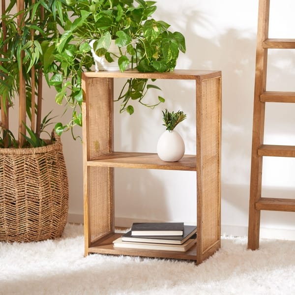 slide 1 of 1, SAFAVIEH Phoenix 2-Shelf Etagere Bookcase - 11.6" W x 19.7" L x 31.9" H Natural
