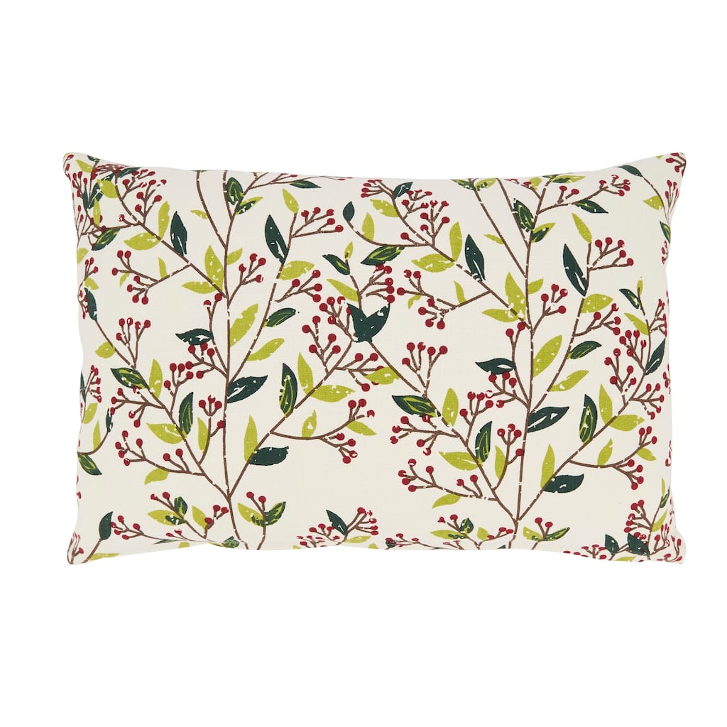 Crimson Harvest Red Berry Throw Pillow