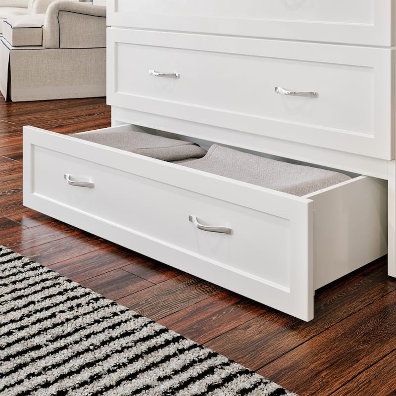 AFI Northfield Murphy Bed Chest with 6" Mattress, Storage Drawer & Built-In Charger