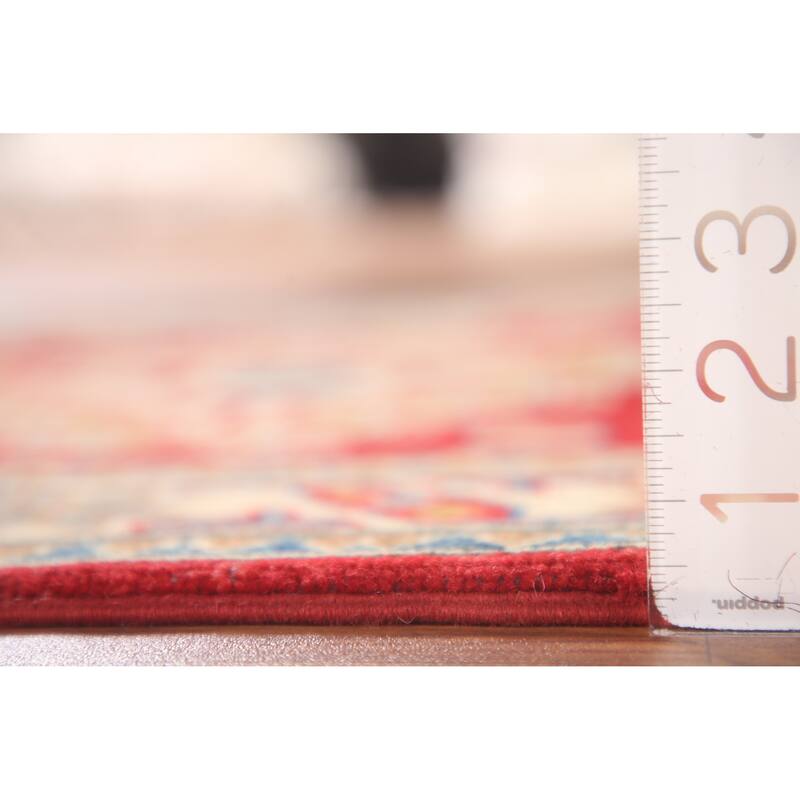 Geometric Red Kazak Oriental Accent Rug Handmade Wool Carpet - 2'9"x 4'2"