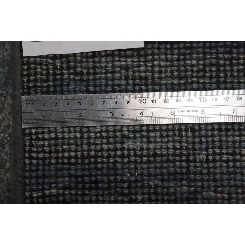 Hand Knotted Oriental 100% Wool Carpet Modern Abstract Greys & Charcoal Gabbeh Area Rug - 3' 2'' X 2' 2''