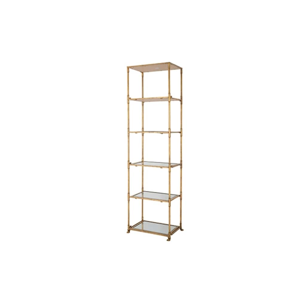 6-Tier Mirrored Shelves - 5.75' - Gold