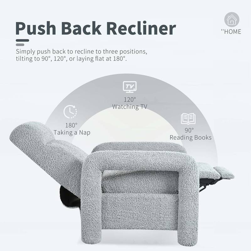 Upholstery Recliner Armchair with Adjustable Backrest, for Living Room Comfort