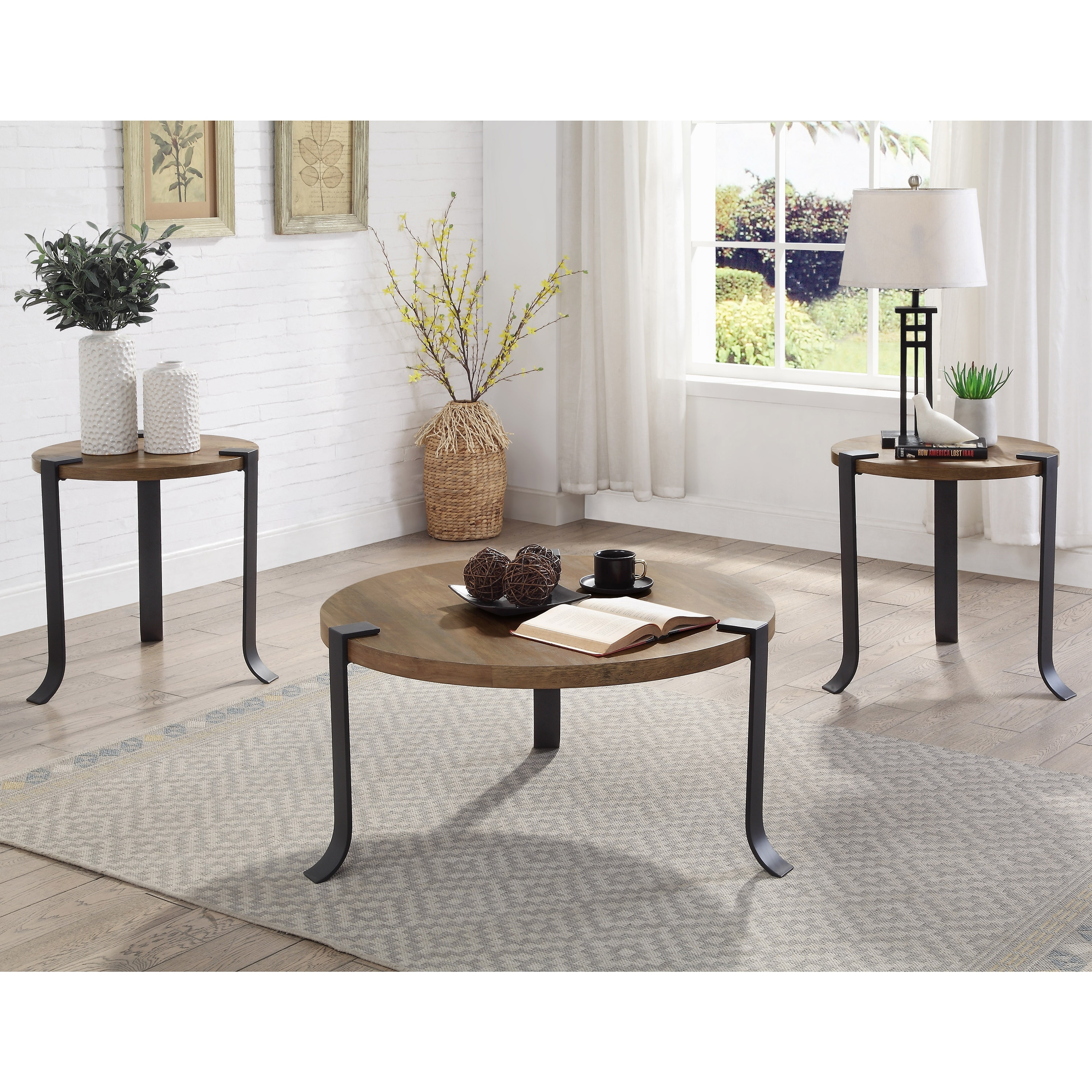 Furniture Of America Moril 3 Piece Coffee Table And End Tables Set On Sale Overstock 32519084