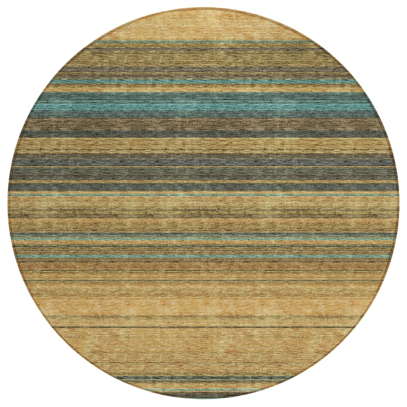 Machine Washable Indoor/ Outdoor Ombre Stripes Chantille Rug