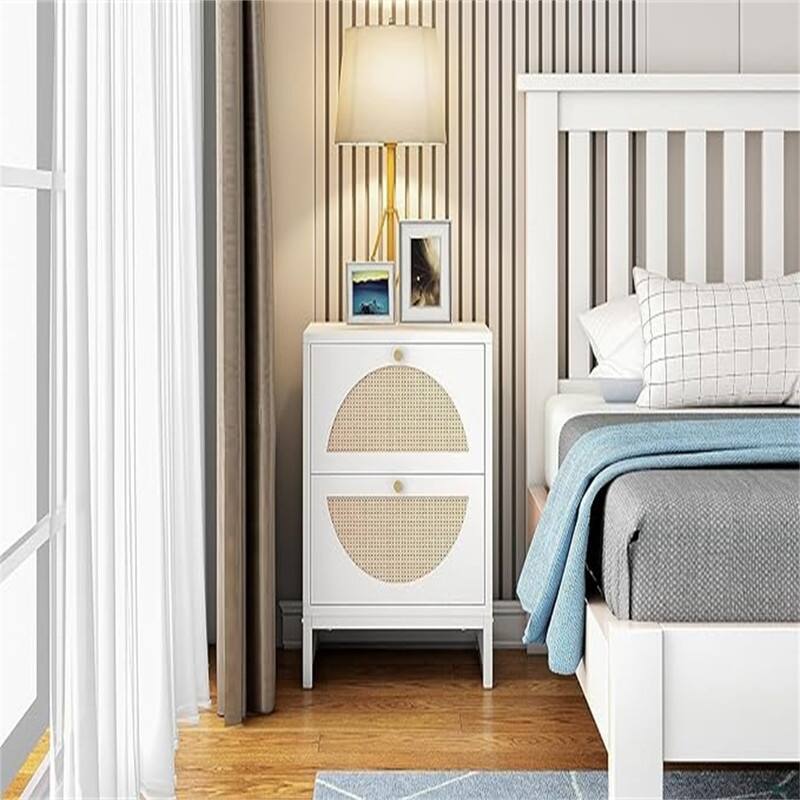Nightstand with 2 Drawers Set of 1