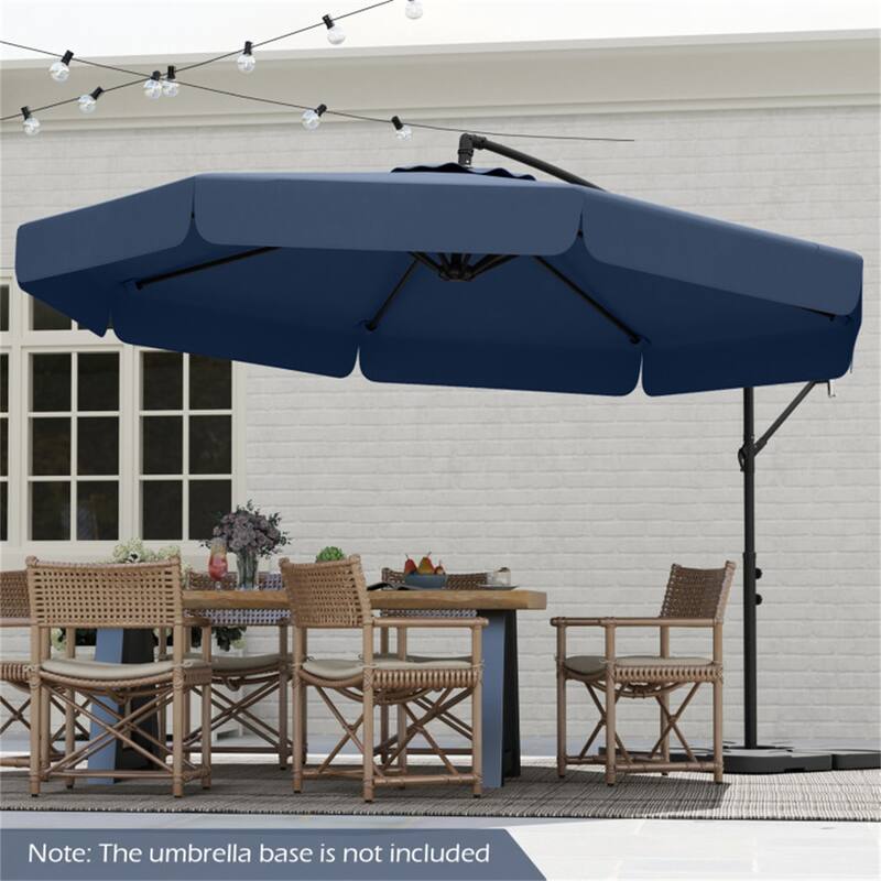 10ft Patio Cantilever Umbrella with Crank Handle and Adjustable Tilt Protective Cover Included